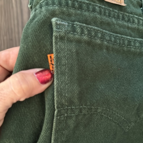 Vintage Levi's Dark Green Jean Shorts jorts 550 relaxed orange tab - Picture 9 of 12